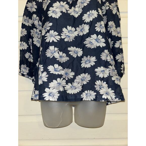 Anthropologie Edme & Esyllte Cotton/Silk Blend 3/4 Sleeve Top Size XS - Picture 4 of 8